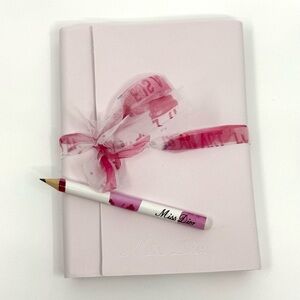 Dior Carnet Notebook GWP Miss Dior Parfum Pink Leatherette Ribbon Pencil